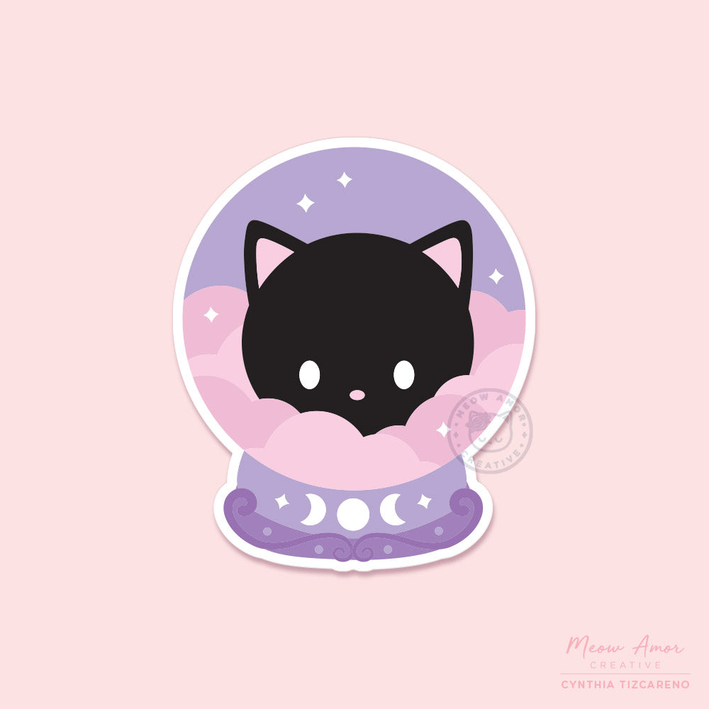 Crystal Ball Cat Vinyl Sticker Meow Amor Creative
