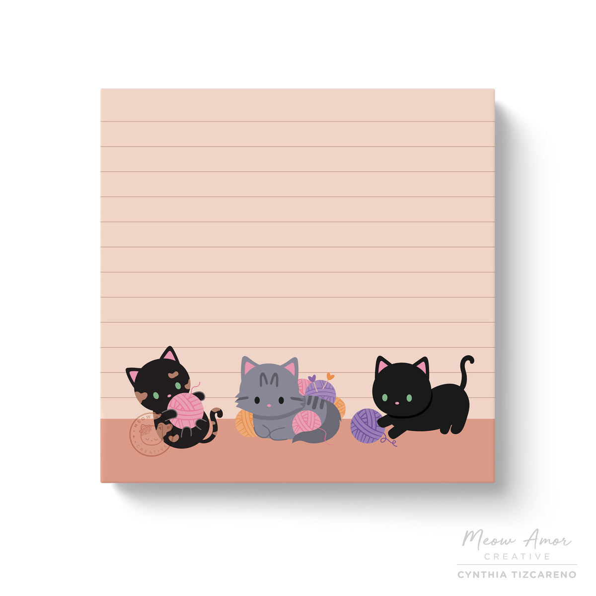 Yarn Cats Sticky Notes – Meow Amor Creative