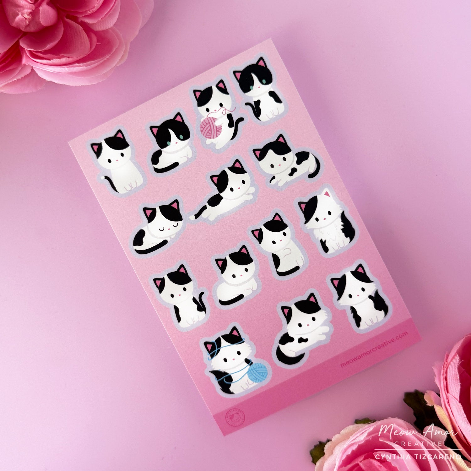 Cat Sticker Page Bundle Cats Vinyl Sticker Sheets – Meow Amor Creative