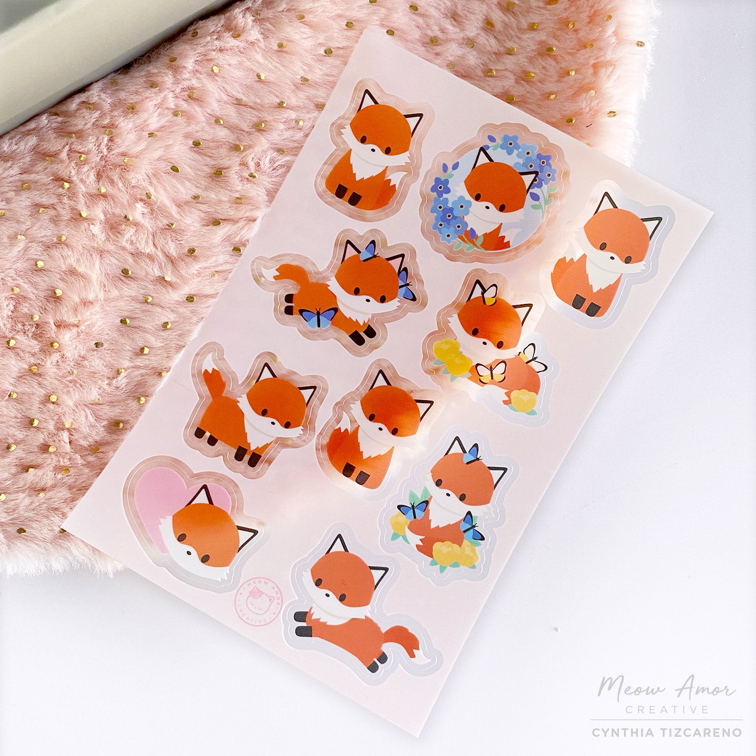 Fox Sticker Sheet – Meow Amor Creative